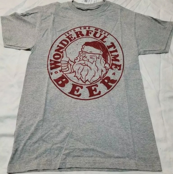Walnut & 39Th Other - Christmas Santa beer Ugly Christmas shirt sz S New